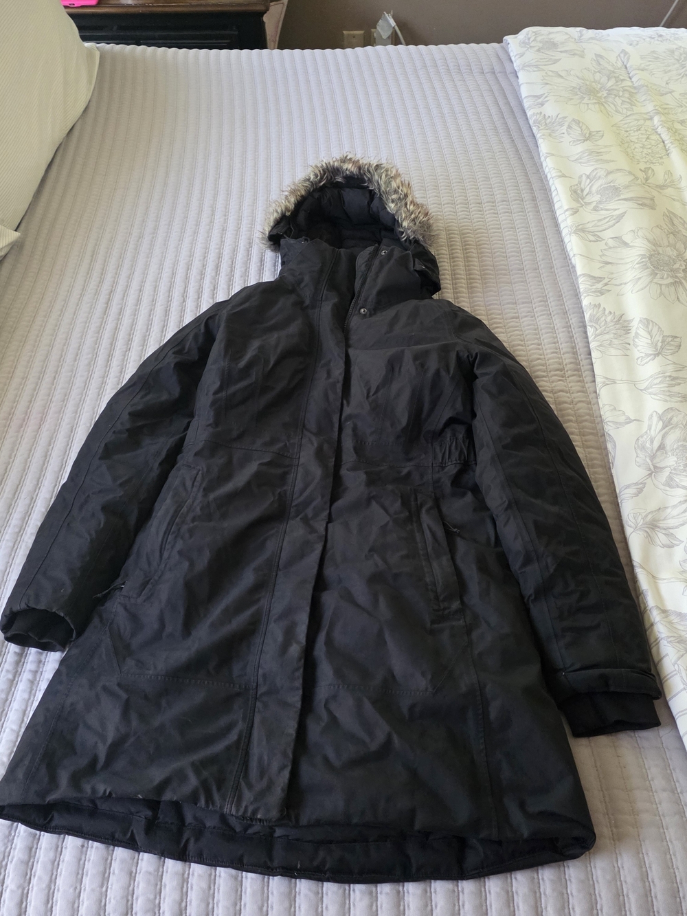 The North Face Women's Black Parka with Faux-Fur Hood